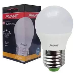 Lâmpada Led Bolinha E27 Avant - 4w - 2700k Luz Amarela