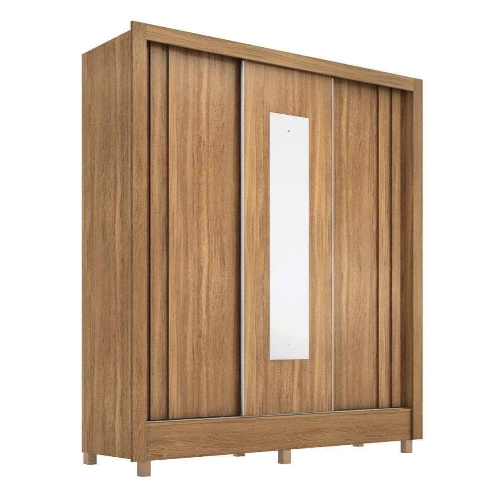 Guarda Roupa Ravel Quarto com 3 Portas e 2 Gavetas Espelho