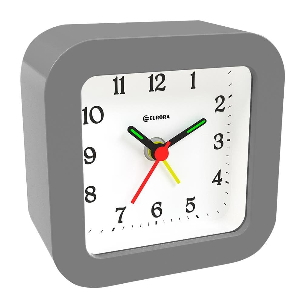 Despertador Quartz Eurora Ref: 2697-024 Cinza Retangular