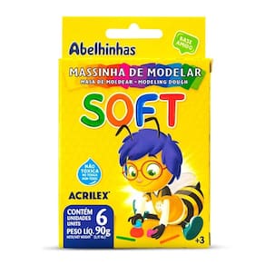 Massa Para Modelar Soft Com 6 Unidades - Acrilex