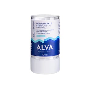 Desodorante Natural Alva Cristal Stick em Barra Vegano 120g