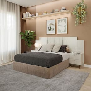 Cabeceira com 2 Mesas Lateral 2 Gavetas 100MDF Genova Panan