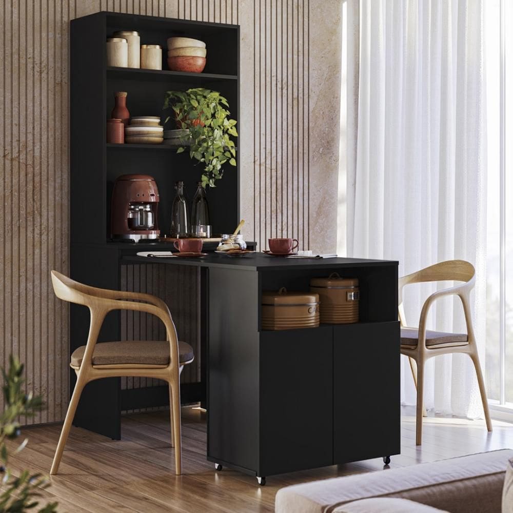 Armário Bancada de Cozinha 2 portas com Mesa Retrátil Duo