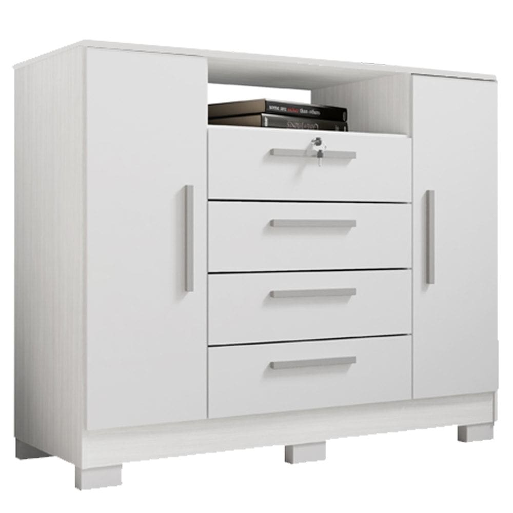 Comoda Rack 2P 4G Madri 121 cm Branco INCP