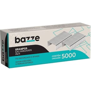 Grampos Para Grampeador 26/6 Com 5000 Unidades Bazze