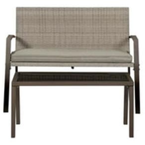 Conjunto Varanda E Jardim 4 Pecas Aco Vime Rattan - Deluxe
