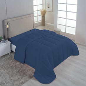 Edredom Minimal King Super Macio Malha 100% Algodão 01 Peça - Azul Marinho