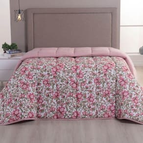 Edredom Queen Luar Super Macio Malha 100% Algodão Dupla Face 01 Peça - Rose Floral