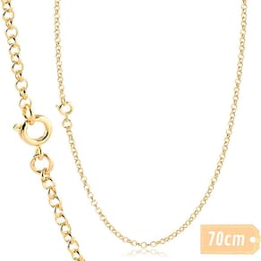 Corrente Masculina Elo Português Banhada A Ouro 2Mm X 70Cm