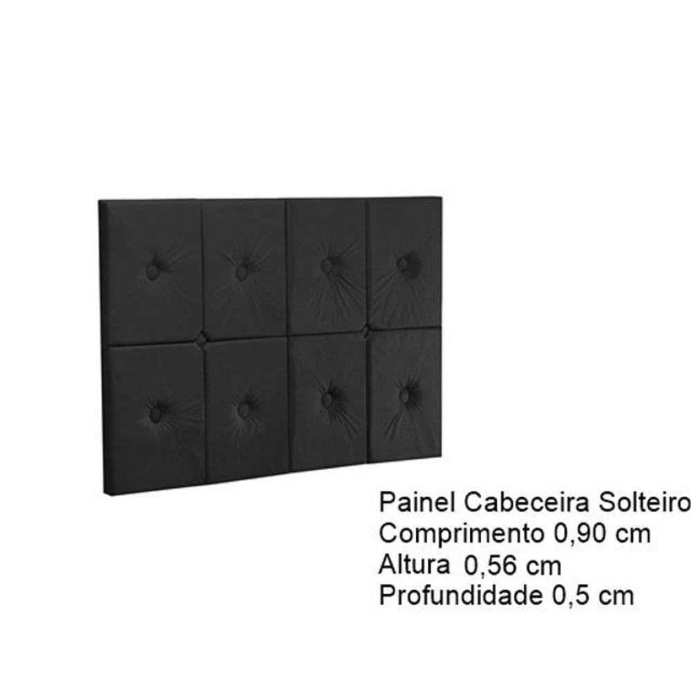Painel De Cama Solteiro 0,90 Ferrari Cor Preto