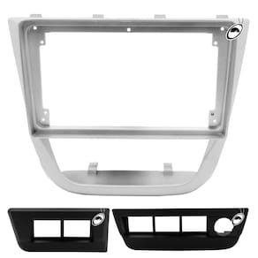 Moldura De Painel 2 Din 9" Polegadas Vw Gol Saveiro Voyage G5 - Prata