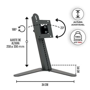 Suporte De Mesa Com Ajuste De Altura E Inclinação Para Monitor