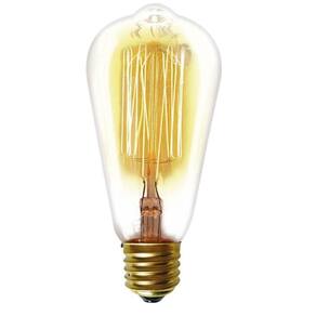 Lâmpada Filamento De Carbono Taschibra St64 Dimerizável 127v~40w - âmbar