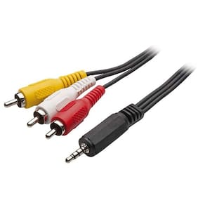 Cabo P2 4c + 3 Rca 1,8 Metros Niquel Para Dvd Automotivo...