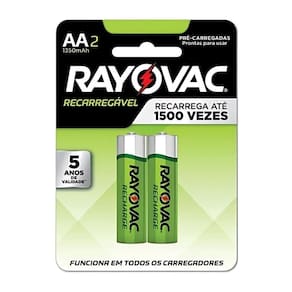 Pilha Recarregavel Rayovac Aa Com 2 Unidades