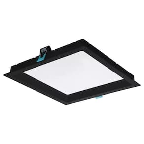 Painel Led Embutir Quadrado Recuado 24w 3000k Preto Stella