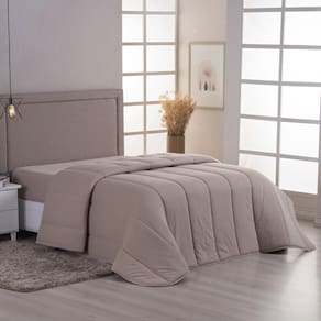 Edredom Minimal Queen Super Macio Malha 100% Algodão 01 Peça - Bege