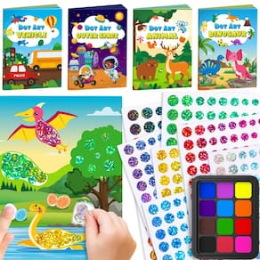 Adesivo Activity Book D-fantix Dot Art com bloco de tinta para crianças pequenas