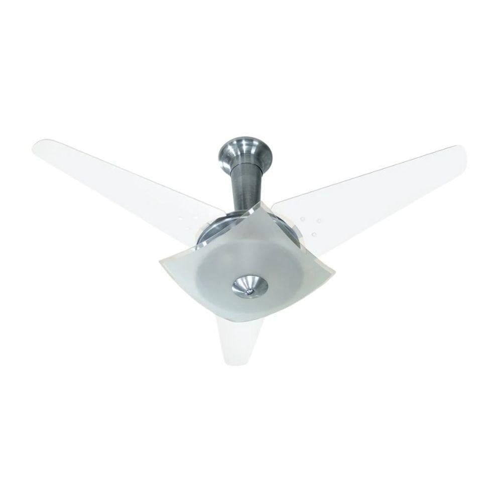 Ventilador De Teto Quadrimax Tron Alumínio Escovado 3 Pás Brancas 110V