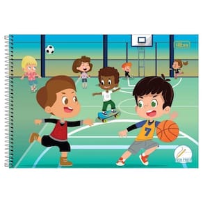 Caderno Espiral Desenho (MEIA PAUTA) Sapeca Kids Capa Dura 40 Fls - Tilibra