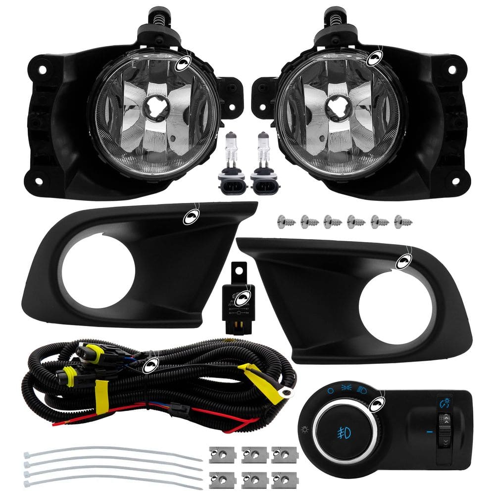 Kit Farol de Milha Neblina Onix LT LS Com Moldura 2014 a 2016 Botão Modelo Painel