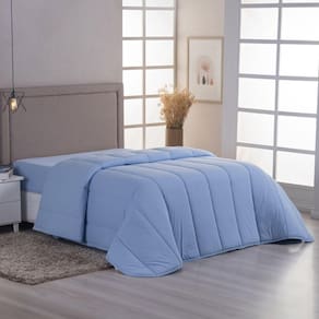 Edredom Minimal King Super Macio Malha 100% Algodão 01 Peça - Azul