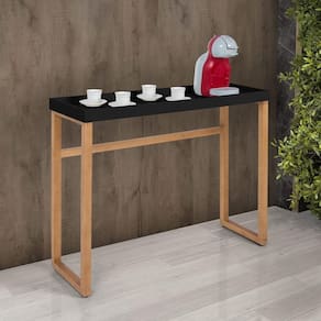 Aparador Buffet Slim Para Sala Cozinha Pés Madeira Tampo MDF Preto