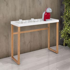 Aparador Buffet Slim Para Sala Cozinha Pés Madeira Tampo MDF Branco