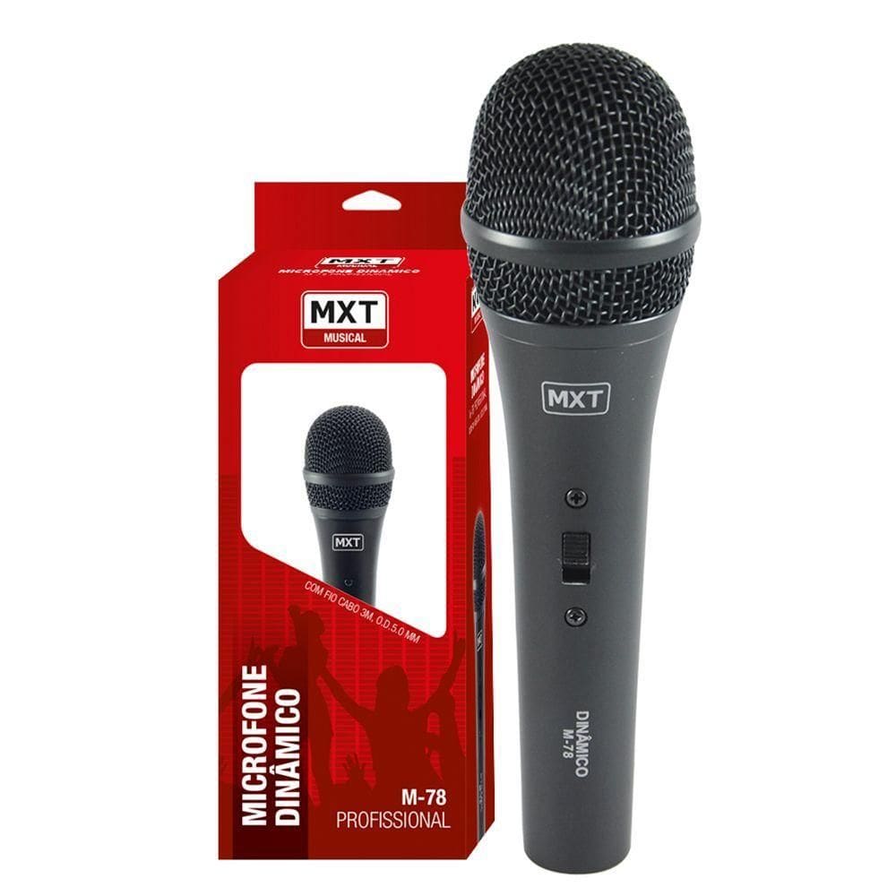 Microfone Dinamico Mxt M-78 Profissional Com Fio