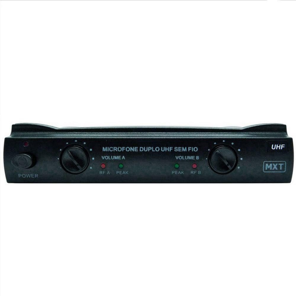 Microfone Mxt Sem Fio Duplo Uhf302 Maleta Freq...