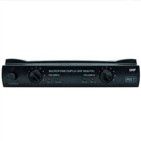 Microfone Mxt Sem Fio Duplo Uhf302 Maleta Freq...