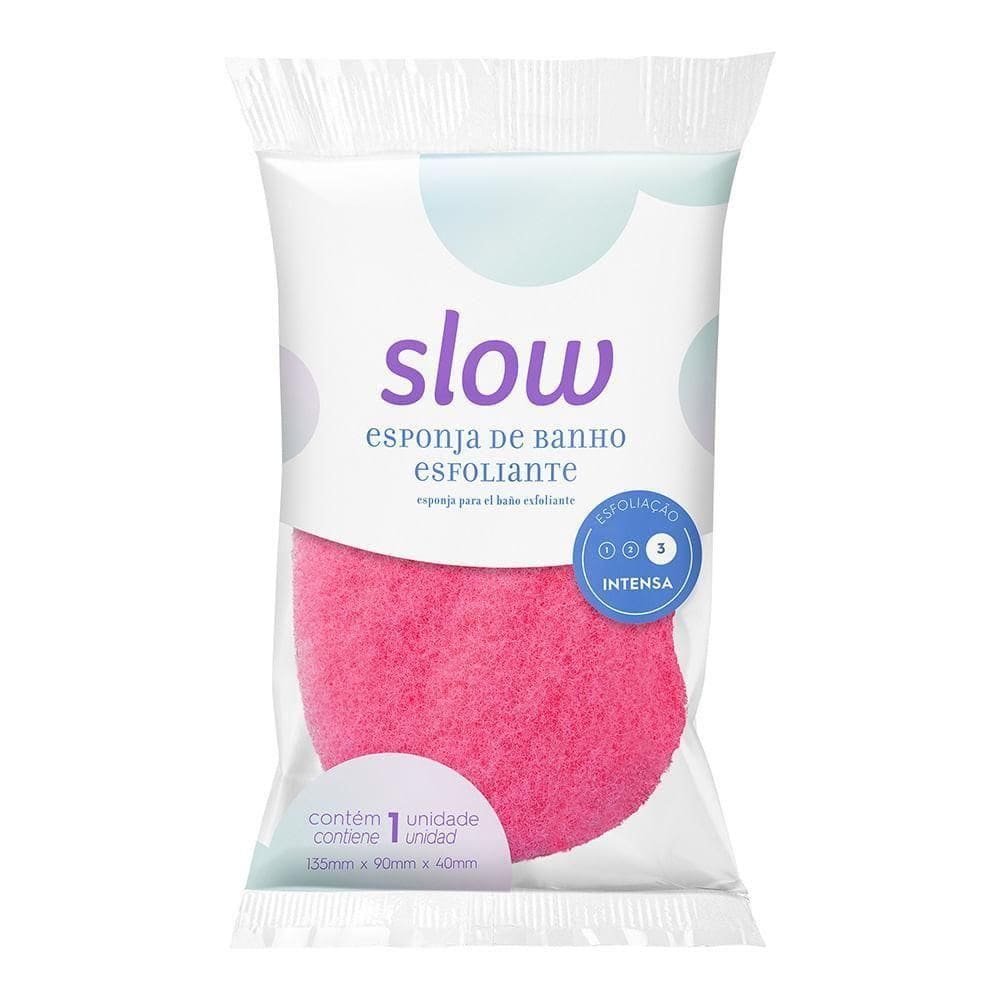 Esponja De Banho Esfoliante Com Pendurador Pink Slow