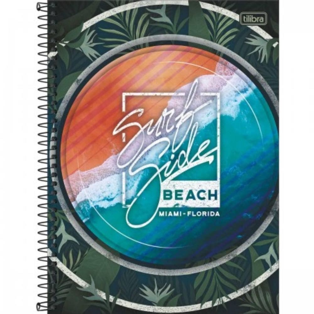 Caderno Sunset Capa Dura 1 Matéria 80 Folhas Surf Side