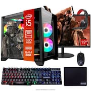 Computador PC Gamer Completo TOB Intel Core i5 SSD 240GB 8GB Gabinete Aquário Teclado Mouse Mouse Pad e Headset Gamer Monitor 19” Windows 10 Pro