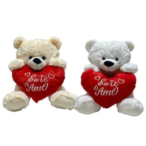Urso De Pelucia Fofo Com Coracao Te Amo Namorados Presente - 31cm