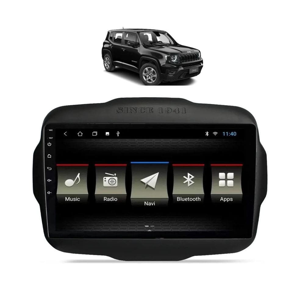 Kit Multimídia Renegade 1.3 PCD 2025 Android 9 Pol 2/32Gb Carplay - Vision 8990CP