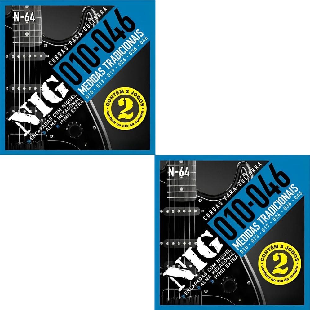 Kit 4 Jogos Encordoamento Guitarra Nig N-64 .010”