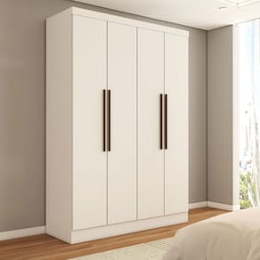 Guarda-Roupa Solteiro Arcadia 4 Portas 2 Gavetas Branco - Panorama Móveis