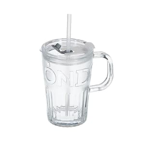 Caneca de Vidro com Tampa e Canudo 450ml N2445007 - Quanhe