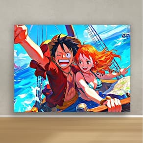Painel Retangular Luffy E Nami 1,5X1,0M Lona Fosca