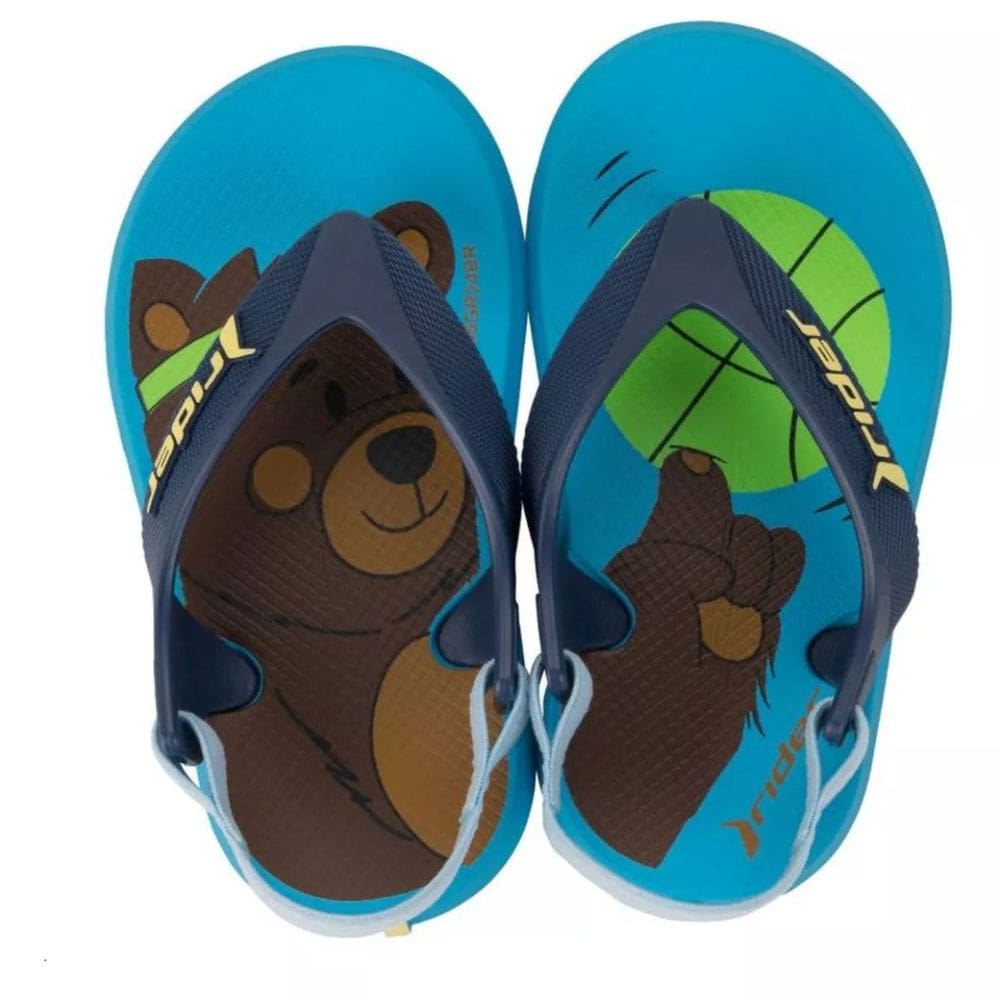 Chinelo Rider R1 Baby De Dedo Menino Azul Castor