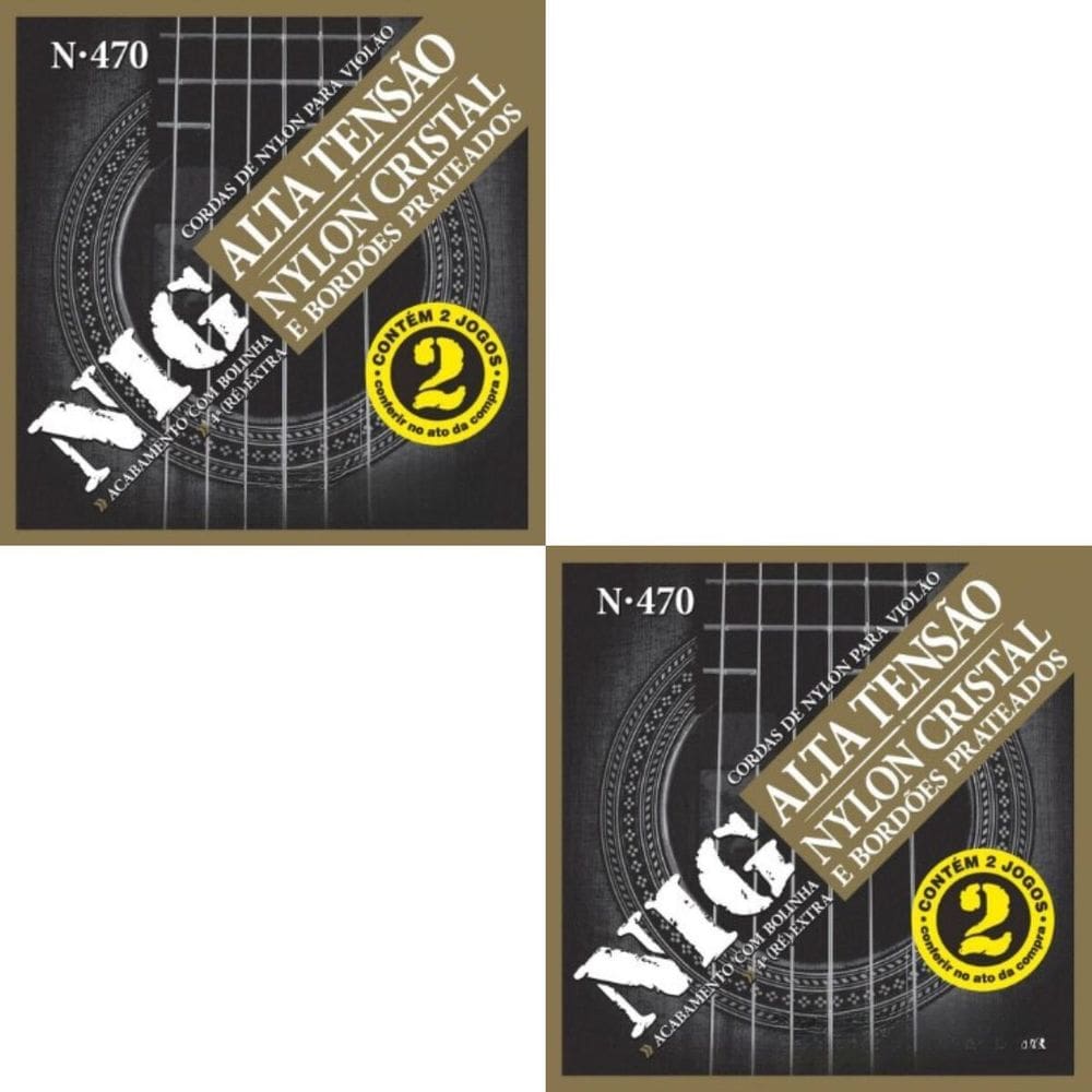 Encordoamento Violão Nylon Alta Tensão Nig N470 .029” Kit 4 Jogos PR2N470L