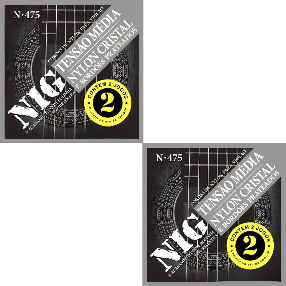 Encordoamento Violão Nylon Tensão Média Nig N475 .028” Kit 4 Jogos PR2N475L