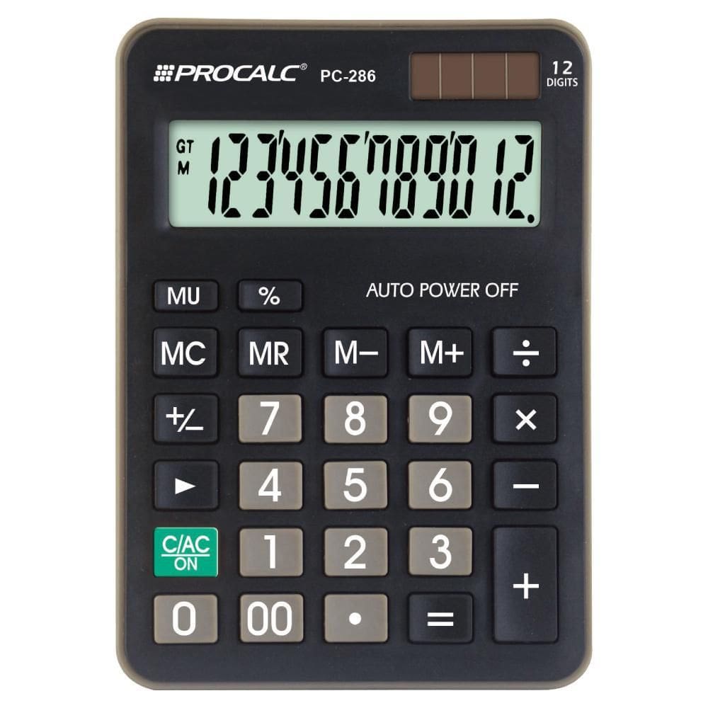 Calculadora De Mesa 12 Dígitos - Preta