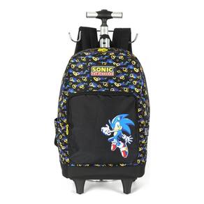 Mochila Carrinho Rodinhas Alça Costas Sonic