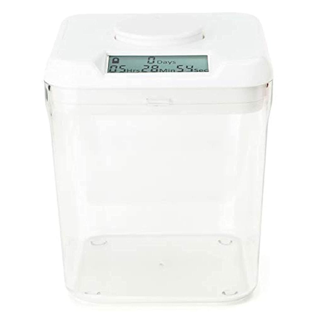 Contentor Time Locking, seguro para cozinha, tampa branca de 5,5 cm de altura