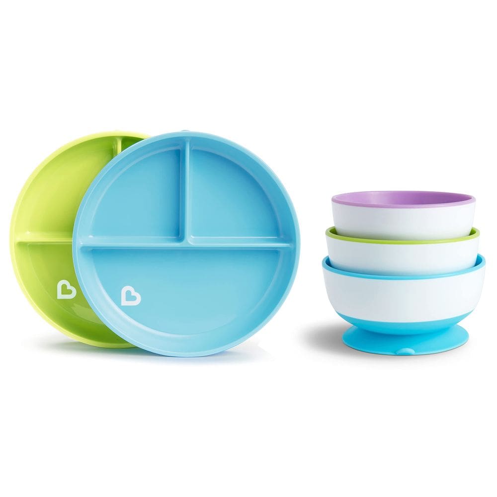 Conjunto de 5 tigelas Stay Put e pratos divididos para Baby Munchkin