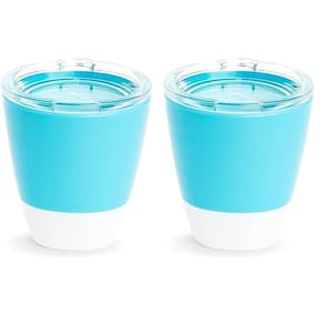 Copo infantil Munchkin Splash Open 200 mL azul com tampa de treinamento