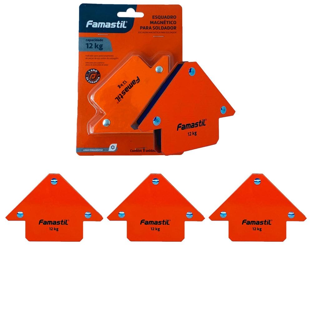 Kit 4 Esquadro Magnetico para Solda 12 Kg Famastil