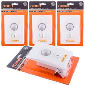 Kit 4 Sensor de Presença 180 graus FX-SP de Parede Foxlux
